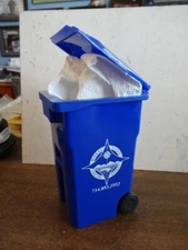 BLUE MID CITY GARBAGE TRUCK MINI BIN GREAT FOR PEN-PENCIL HOLDER + FREE SHIPPING
