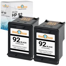 2PK Fits HP 92 Black Ink Cartridge for HP Photosmart C3100 C3190 C3140Printer