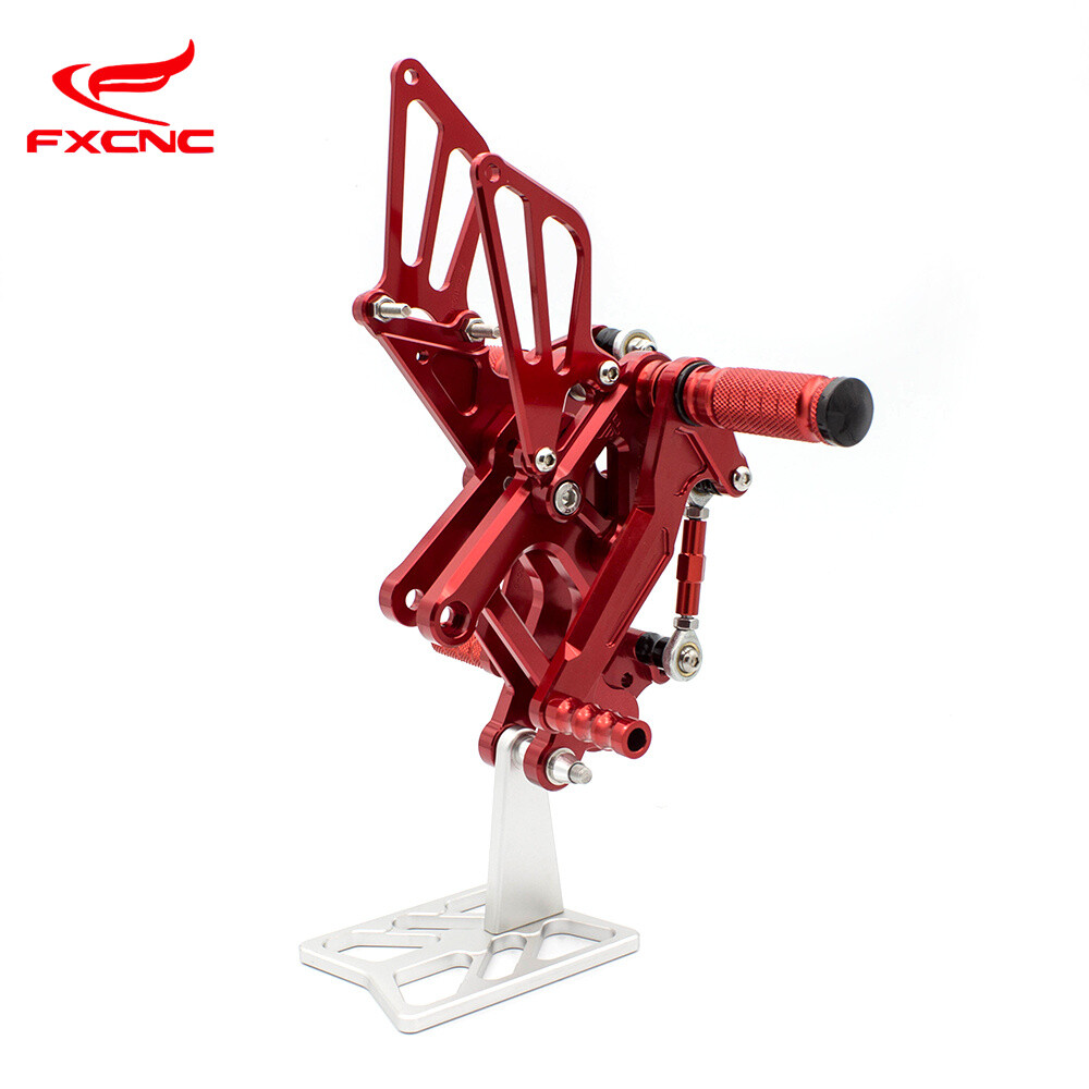 CNC Aluminum Rearset Footpeg Kit – For Honda CBR125R 2011-2015 – Black, Adjustable (FXCNC)