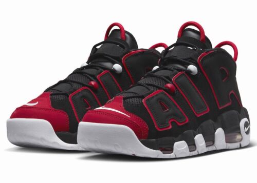 Nike Air More Uptempo 96 Black Red Retro High Top Basketball Sneakers Men Shoes - 第 1/6 張圖片