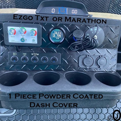Ezgo Golf Cart 1 pc Powder Coated Aluminum Diamond Plate Dash Cover Plate - Imagen 2 de 6