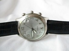 Watch Black Buckle Band Silver Toned Round Face Minimal Stylish