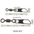 Safety snap link swivels Size 8 and 11 Matt Black Carp fishing end Tackle Rigs