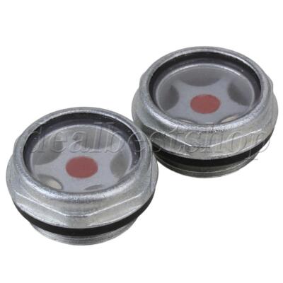 2 Pcs G3/4 Thread Diameter Air Compressor Fittings Clear Plastic Oil Sight Glass