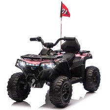 24V Kids Electric ATV 4 Wheeler Quad Car Off-Road Ride-On Toy for Ages 3-6,Pink
