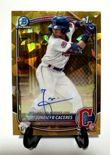 2025 Bowman Chrome Sapphire Juneiker Caceres 1st Bowman Autograph GOLD /50