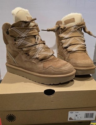 UGG Women Classic Highmel Chestnut Suede Sneakers Lace-Up  Boots US 8