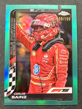 089/199 Aqua Refractor Carlos Sainz #141 Ferrari  2025 Topps Chrome Formula 1 F1