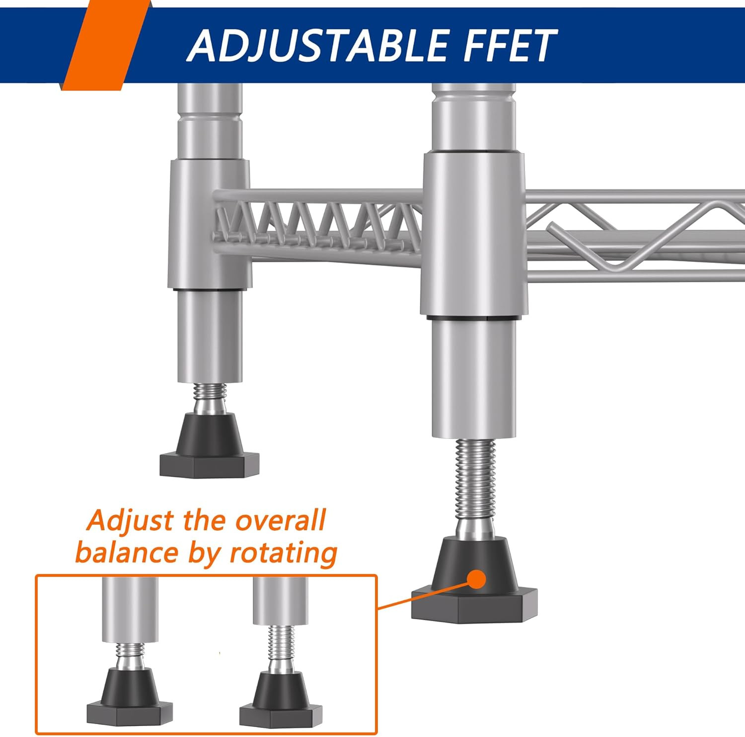 5-Wire Shelving Metal Storage Rack Adjustable Shelves,Standing Storage Shelf Uni