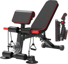 Adjustable Weight Bench,Utility Workout Bench Foldable Incline Decline Benches