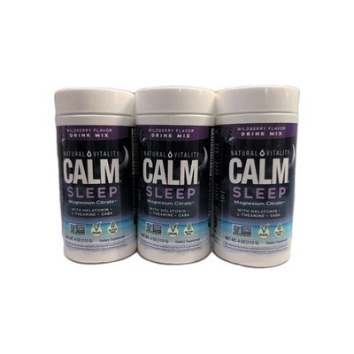 3 Natural Vitality CALM SLEEP Magnesium Supplement Drink Mix -Mixed Berry 09/27