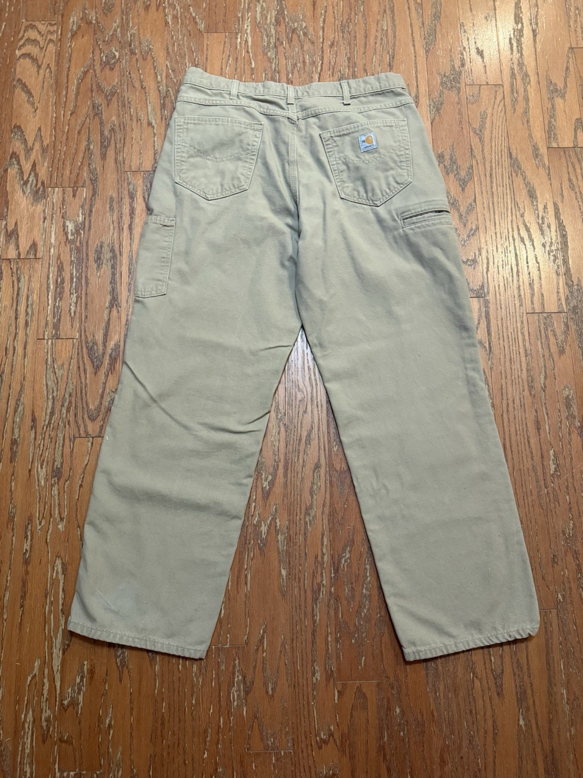 CARHARTT FRB159 GKH Flame Resistant Canvas Loose Fit Dungaree Cargo Pants 36x30.