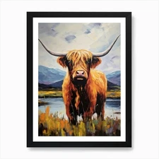 Impressionism Style Painting Of Hig Framed Wall Art Poster Canvas Print Picture