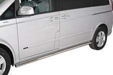 Schwellerrohre ohne Tritt für Mercedes Viano W639 Bj.10- Edelstahl Ø63mm TÜV