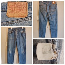 Vintage 1984 Levi's 501 Button Fly Denim Jeans Light Wash Mens 33x29 Made In USA