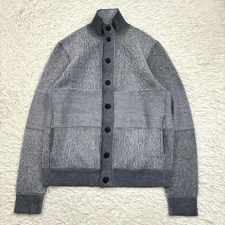GIORGIO ARMANI Black Tag Wool and Mohair Cardigan Knit Jacket Size 48 Gray Used