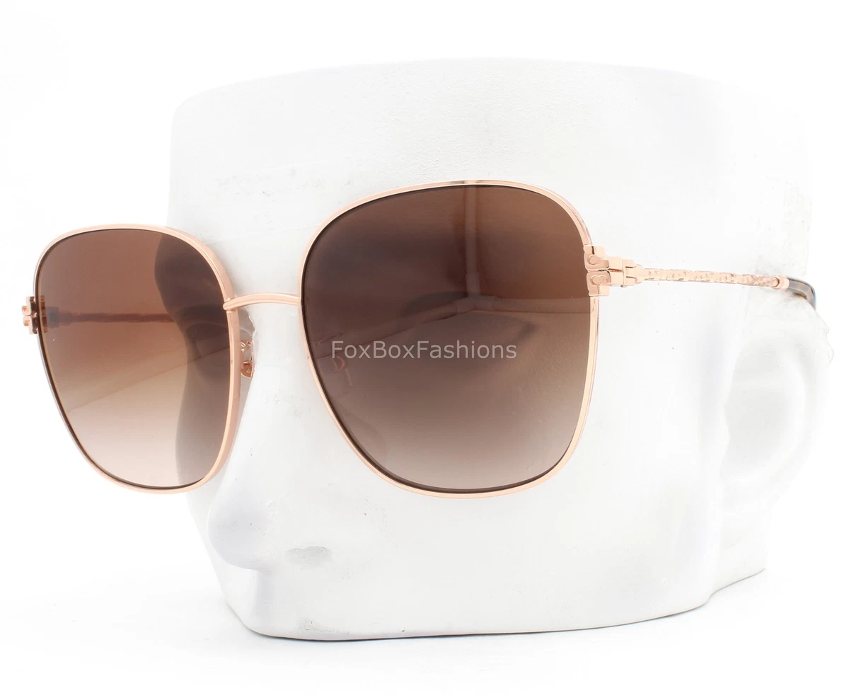 Tory Burch Sunglasses TY6108 335313 Rose Gold Chain Detail Wire Rim Brown Lenses 0TY6112__334613__P21__noshad__  main image 2