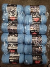 Red Heart Super Saver Acrylic Yarn Bundle Lot of 12 Skeins Light Blue 7 oz