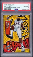 PSA 10 - 2025 Absolute RAY LEWIS Gold Superbowl Vertical Kaboom 05/10 #8 Ravens