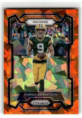 Christian Watson 2023 Panini Prizm #107 Green Bay Packers Orange Ice