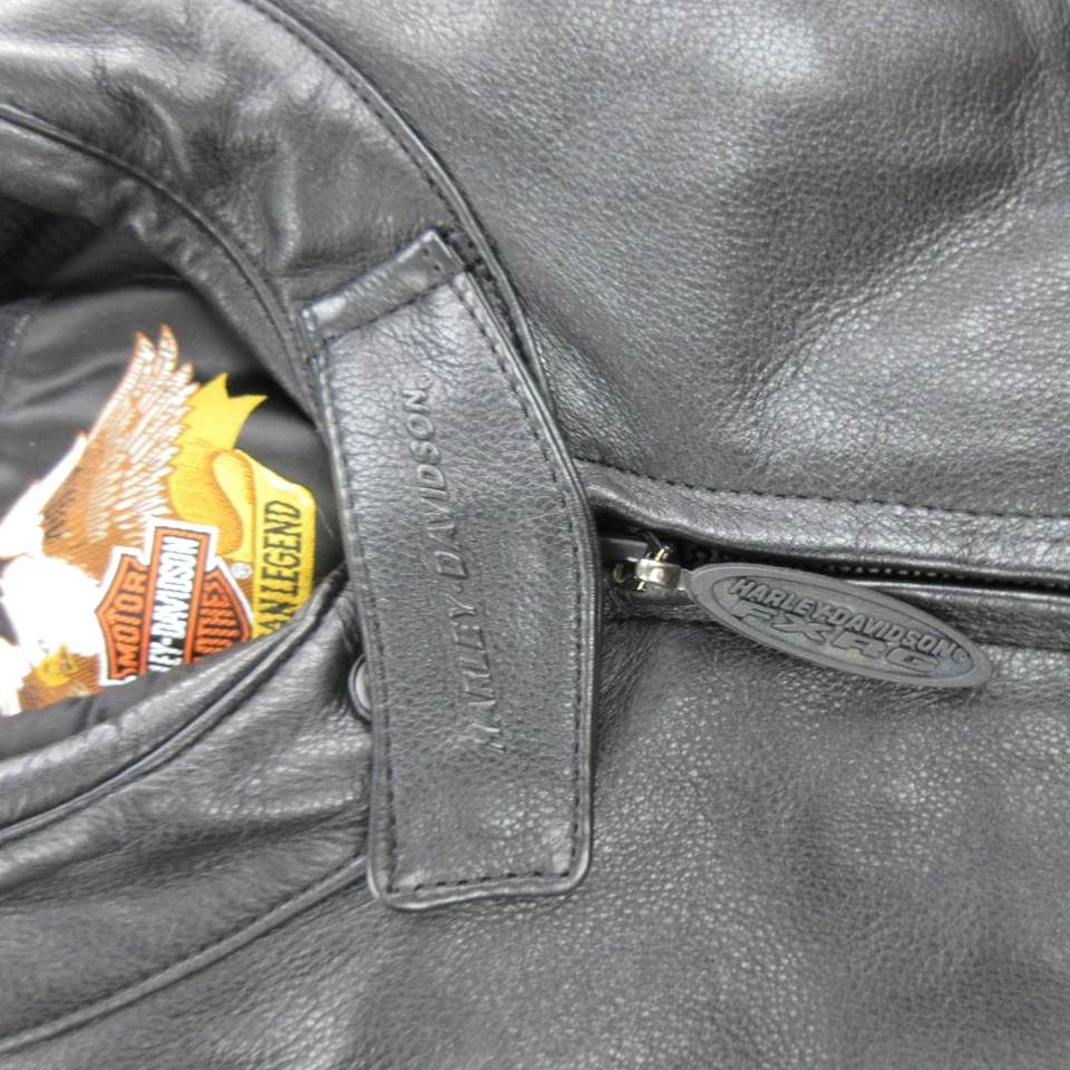 复古 Harley-Davidson 皮革夹克男式大号摩托车 90 年代 98580-98VM — 第 4/4 张图片