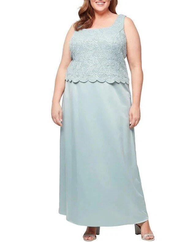 Vestido Chaqueta ALEX EVENINGS Talla Grande 20W Encaje y Satén 2 Piezas Nuevo con Etiquetas $249 Foto 2 de 3