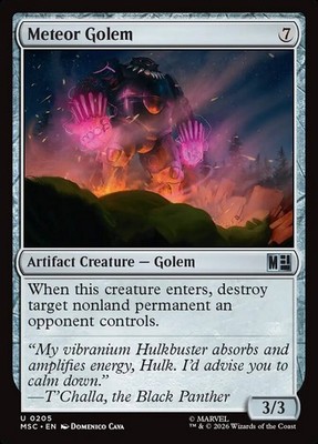 MTG Commander MSH U Meteor Golem #0205 PLAYSET 4X X4