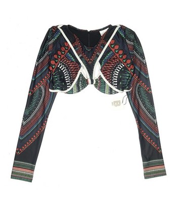 NWT B Fyne Printed Long Sleeve Swimsuit Coverup Rashguard M