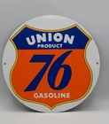 Vintage Union Product 76 Gasoline Porcelain Enameled Metal Sign