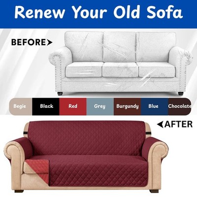 Neu Gesteppter Sofabezug 1/2/3 Sitzer Sofa Antirutsch Bezüge Möbel Haustier Schutz