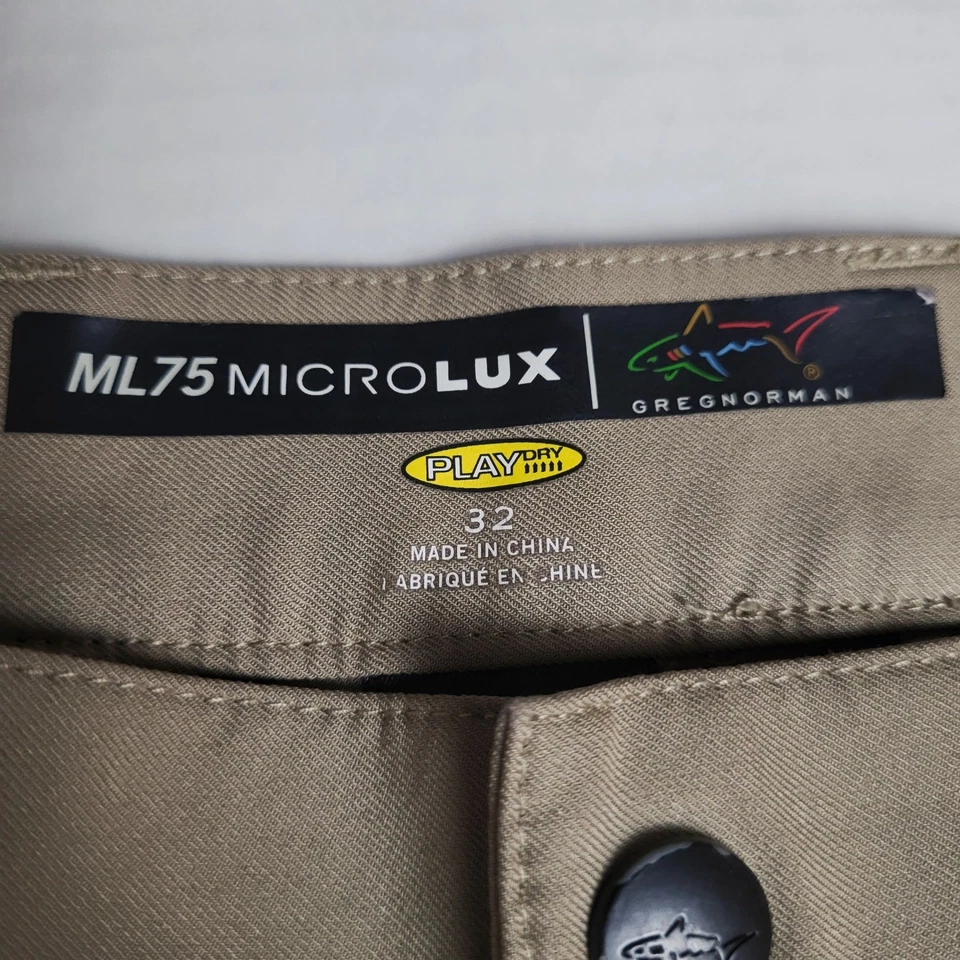 Pantalones cortos de golf Greg Norman ML75 MicroLux Play Dry para hombre 32 caqui Foto 3 de 4
