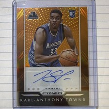 Panini 2015-16 Prizm Karl-Anthony Towns Autographs P-KAT Orange /65 RC