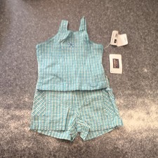 OshKosh B  gosh Girls 4 2-Piece Plaid Sleeveless Top  Shorts Set Blue White