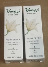 2 Pack Kneipp Night Cream Reactivation Lady's Mantle 1.01 fl oz NIB