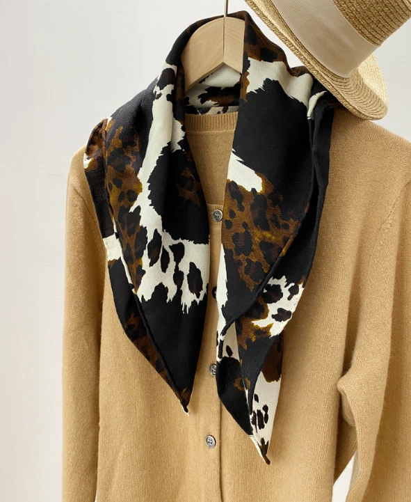 70% Cashmere 30% Silk Neckerchief Shawl plate Print Scarf Bandana 26'' Wrap new
