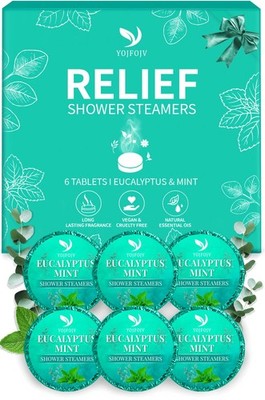 Yojfojv Shower Steamers Aromatherapy - 6 Pack Pure Eucalyptus Mint Essential
