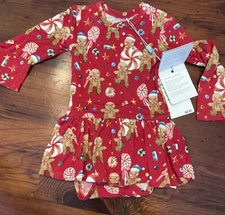 Posh Peanut Bamboo Candy Cane Lane Twirl Bodysuit Dress Size 3-6 Months NWT