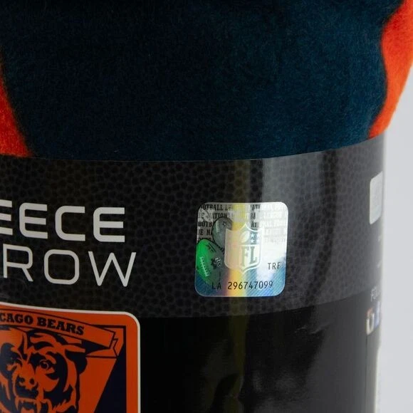 NFL Chicago Bears Manta de Vellón Suave 50" x 60" - Azul Marino/Naranja Foto 4 de 4