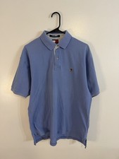 Tommy Hilfiger Polo Shirt Mens Large Blue Crest Logo Vintage Y2k Short Sleeve