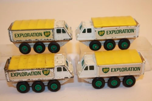 Four Vintage 1966 Matchbox Lesney Alvis Stalwart BP Oil Exploration Trucks #61