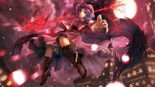 Anime touhou remilia scarlet girls boots purple hair red Custom Gaming Mat Desk