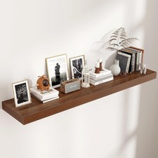 Walnut Floating Shelves 55" Wide - Stylish Wall Storage for Any Room