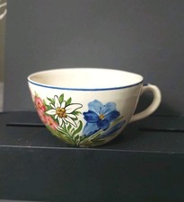 Keramiktasse Handbemalt Vintage Blumen Enzian Schwazed Schwazer Keramik Tasse 