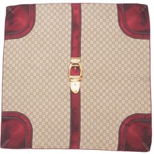 Mint GUCCI scarf GG Monogram Belt Motif Silk Twill Made in Italy Branded clo...