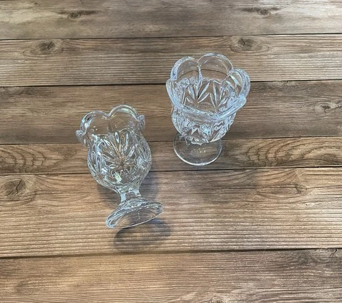 Vintage Marquis by Waterford Crystal Tulip Candle Holders ~ set of 2