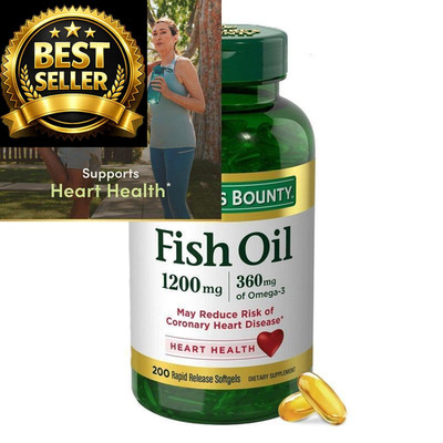 Nature's Bounty Fish Oil Omega 3 Supplements 200 Count (Pack of 1), 200 