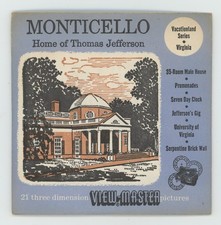 Monticello Home of Thomas Jefferson 1955 View-Master Packet with Reels 185-ABC