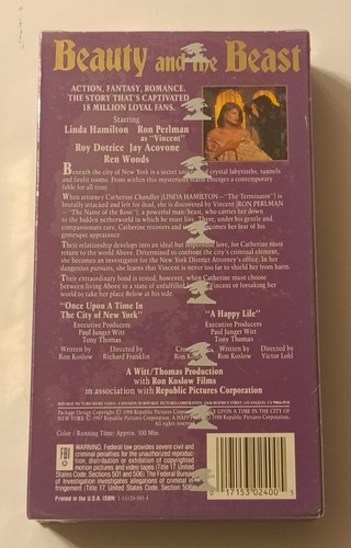 BEAUTY AND THE BEAST VHS video tape FACTORY SEALED Republic stamp new watermark - Foto 2 di 6