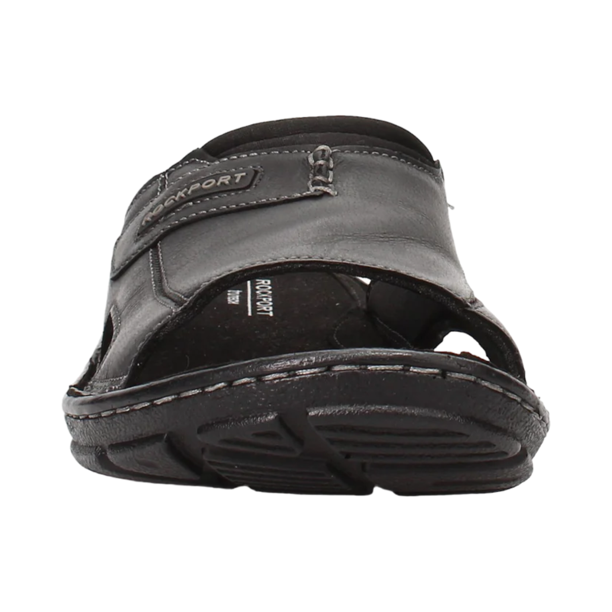 NWT ROCKPORT Mens Black Darwyn Open Slip On Leather Slide Sandals Shoes 10.5 W Men main image 2