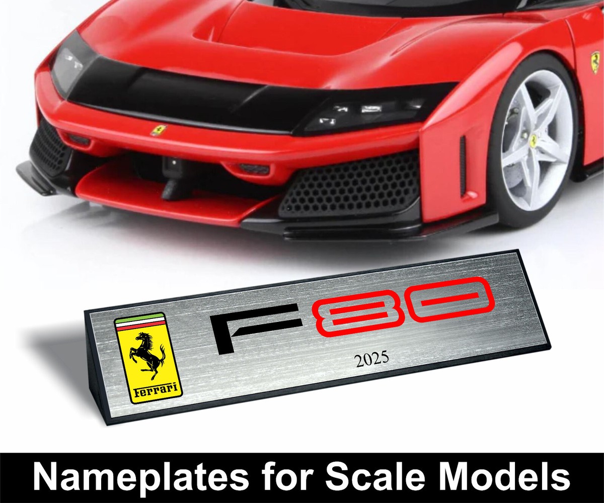 Nameplate for 1/18 Ferrari F80 LaFerrari Enzo F50 F40 288 GTO FXX